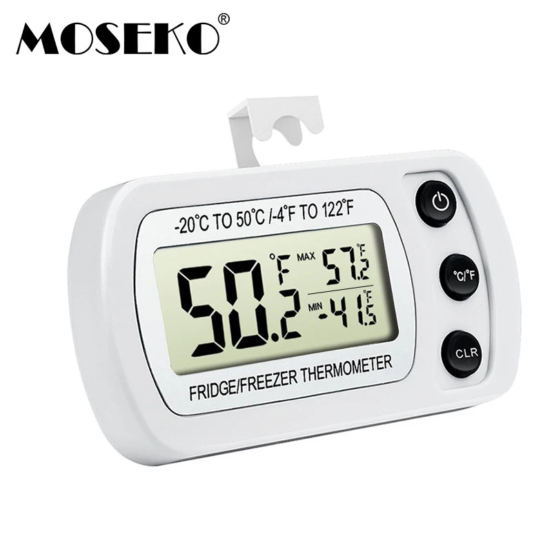 MOSEKO Waterproof Digital Kitchen Refrigerator Thermometer Fridge Freezer Max/Min Temperature Sensor Meter With Hanging Hook
MOSEKO Waterproof Digital Kitchen Refrigerator Thermometer Fridge Freezer Max/Min Temperature Sensor Meter With Hanging Hook