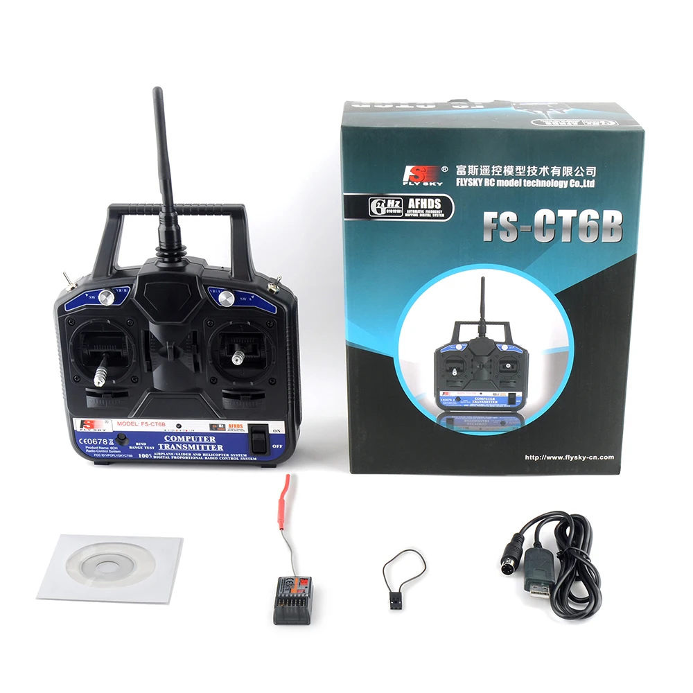 FlySky FS CT6B 6CH 2.4G RC Transmitter & FS-R6B receiver Remote controller 6 channel for Heli/Airplane/Glid/Copter RC Drone
FlySky FS CT6B 6CH 2.4G RC Transmitter & FS-R6B receiver Remote controller 6 channel for Heli/Airplane/Glid/Copter RC Drone