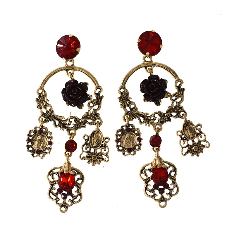 Vintage Baroque Earrings for Woman Crystal Flower Drop Big Gold Party Brincos Eardrop Lange Oorbellen Pendientes Aretes
Vintage Baroque Earrings for Woman Crystal Flower Drop Big Gold Party Brincos Eardrop Lange Oorbellen Pendientes Aretes