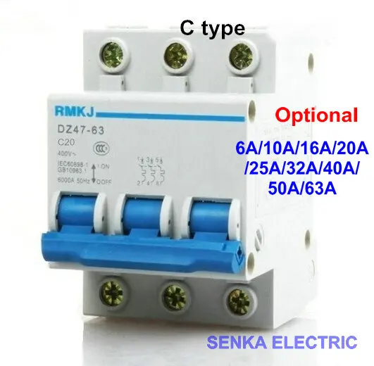 3P mini circuit breaker 400V~ 50HZ/60HZ MCB electric miniture breakers C45 Optional 6A/10A/16A/20A/25A/32A/40A/50A/63A
3P mini circuit breaker 400V~ 50HZ/60HZ MCB electric miniture breakers C45 Optional 6A/10A/16A/20A/25A/32A/40A/50A/63A