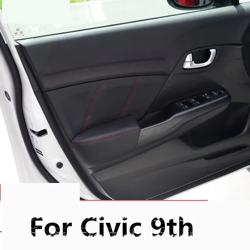8 шт. микрофибра кожа Внутренняя дверь панель + подлокотник Крышка для Honda Civic 9th 2012