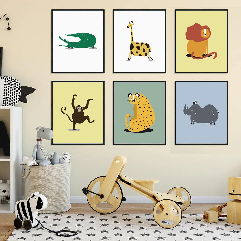 Cartoon Animal Crocodile Giraffe Lion Tiger Nordic Posters and Prints Wall Art Canvas Painting Wall Picture baby Kids Room Decor
Cartoon Animal Crocodile Giraffe Lion Tiger Nordic Posters and Prints Wall Art Canvas Painting Wall Picture baby Kids Room Decor