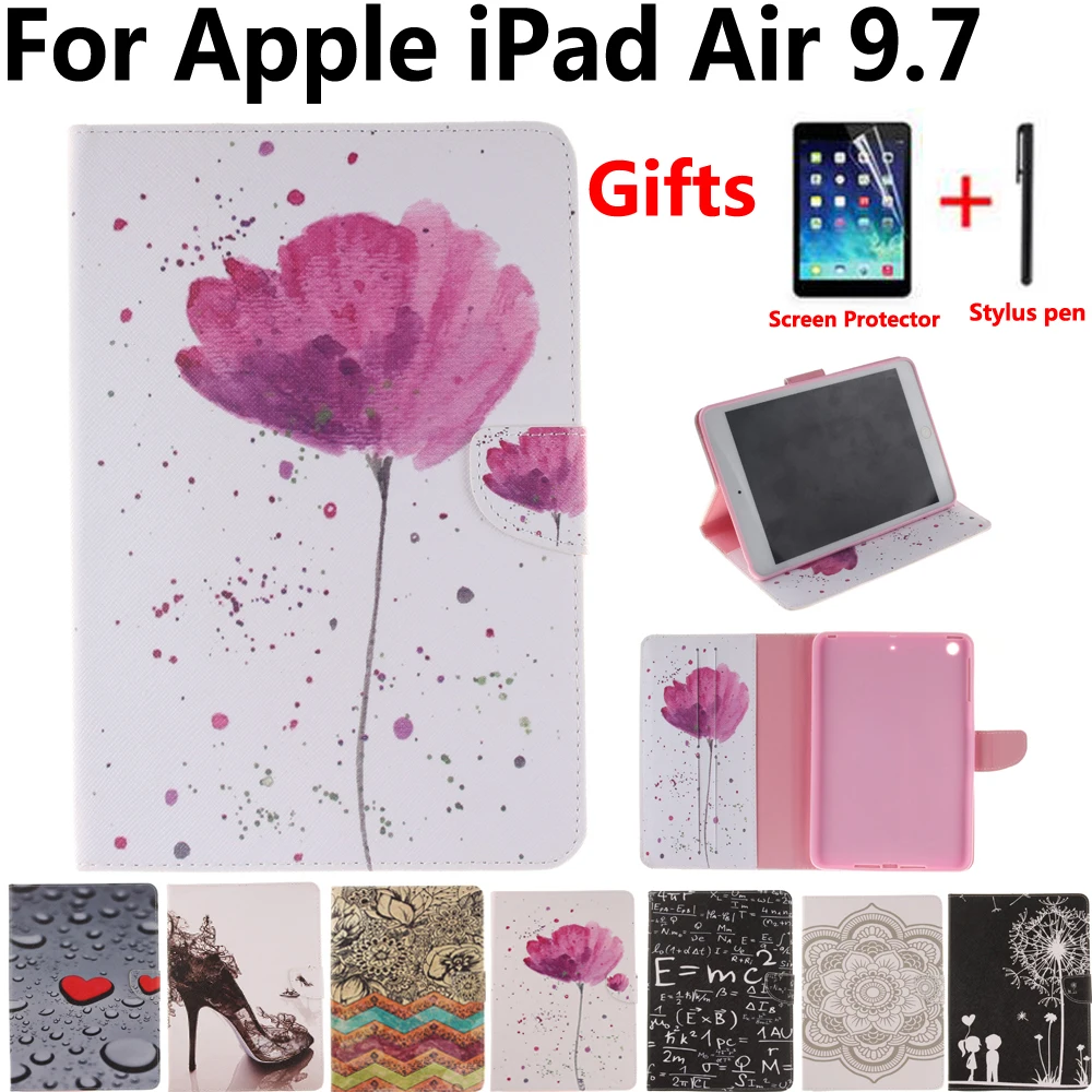 Чехол для Apple iPad 5 Air 9 7 A1474 A1475 A1476 с принтом Folio Pu кожаный смарт чехол защитной