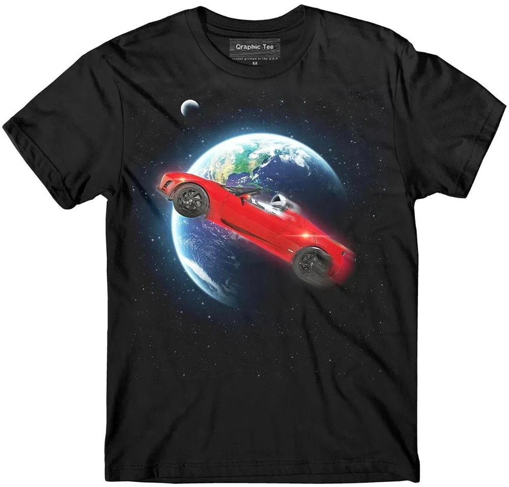 Футболка SpaceX футболка roadster Elon Musk Tesla Falcon Heavy Shirt|Мужские футболки| |