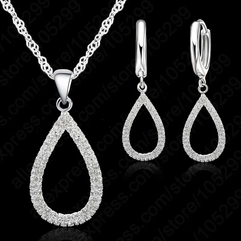 Exquisite Romantic Wedding Engagement Bridal Necklace Earring Jewelry Set High Quality 925 Sterling Silver With Zircon Crystal
Exquisite Romantic Wedding Engagement Bridal Necklace Earring Jewelry Set High Quality 925 Sterling Silver With Zircon Crystal