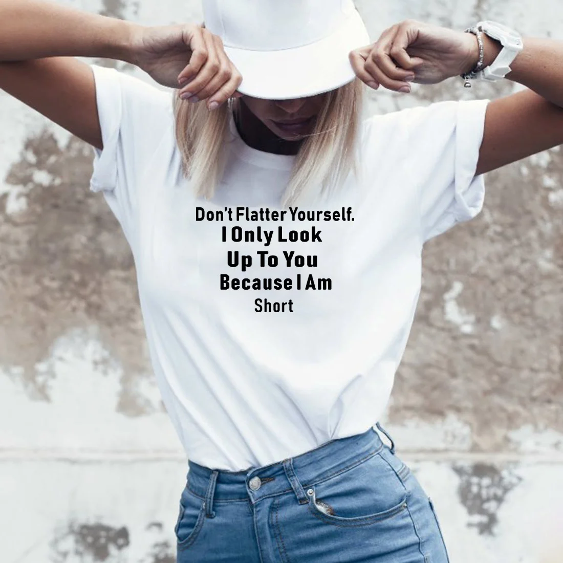 Don't Flatter Yourself Funny T Shirt Women Letter Printed Tshirt Women Cotton Short Sleeve O-neck Tee Shirt Femme Dropshipping
Don't Flatter Yourself Funny T Shirt Women Letter Printed Tshirt Women Cotton Short Sleeve O-neck Tee Shirt Femme Dropshipping