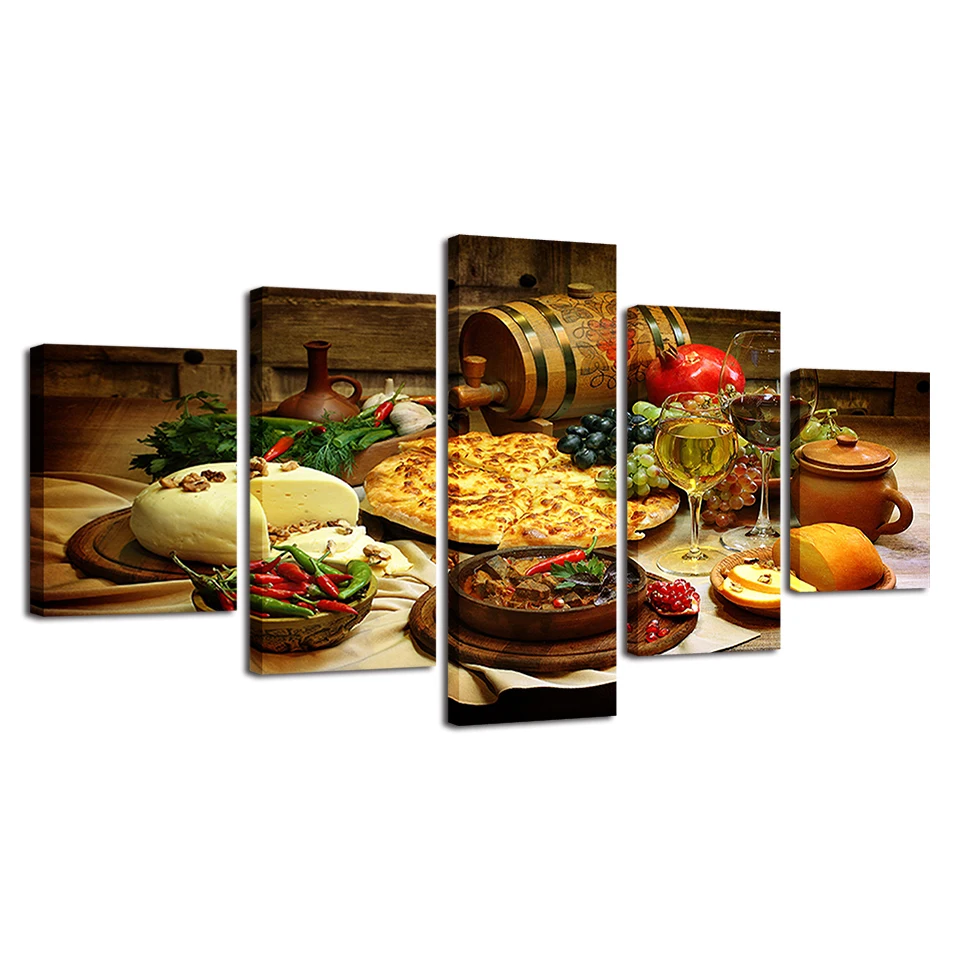 Home Decor Painting Modern Wall Art Frame Restaurant Kitchen Modular Posters Pictures 5 Pieces Food And Drinks HD Printed Canvas
Home Decor Painting Modern Wall Art Frame Restaurant Kitchen Modular Posters Pictures 5 Pieces Food And Drinks HD Printed Canvas