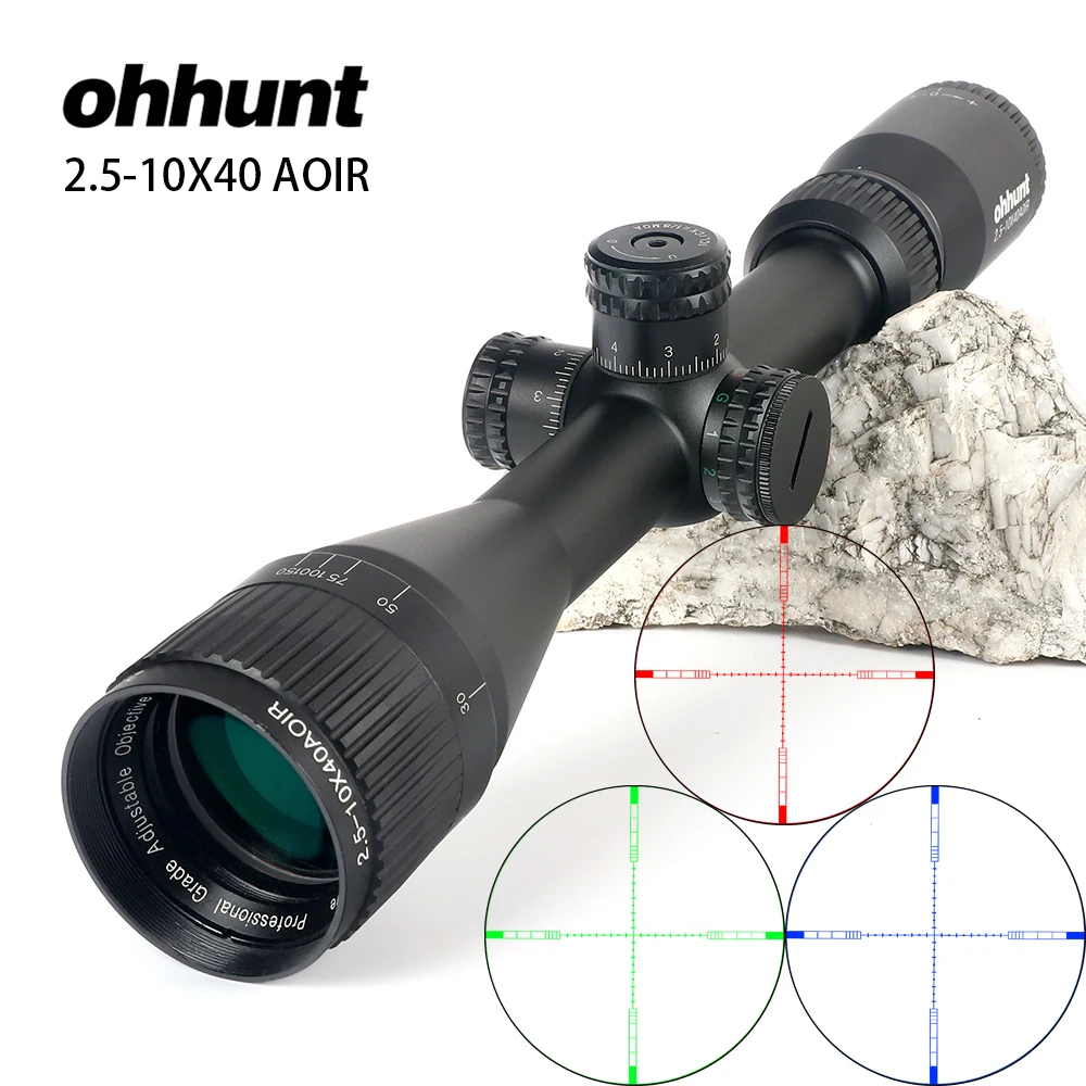 Ohhunt 2,5-10X40 aлампа, Охотничья модель, полумил-ДОТ, R/G/B, светящаяся сетка, редуктор, сброс, полноразмерный прицел для винтовки
Ohhunt 2,5-10X40 aлампа, Охотничья модель, полумил-ДОТ, R/G/B, светящаяся сетка, редуктор, сброс, полноразмерный прицел для винтовки
