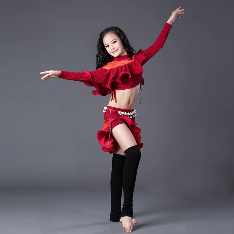 Children'S Belly Dance Costume Long Sleeves Modal Fabric Indian Dance Performance Costume Set Tops+Skirt 2 Pieces/ Set DN5041
Children'S Belly Dance Costume Long Sleeves Modal Fabric Indian Dance Performance Costume Set Tops+Skirt 2 Pieces/ Set DN5041