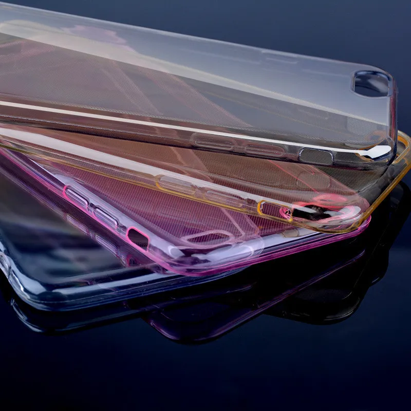 Прозрачный чехол для телефона iPhone X 8 7 6 6s 5 ультра тонкий плюс Tpu сзади Coque