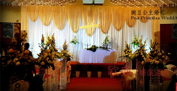 Wedding Backdrops with luxurious Gold Swag for Wedding Decorations 3m*6m wedding stage curtain
Wedding Backdrops with luxurious Gold Swag for Wedding Decorations 3m*6m wedding stage curtain