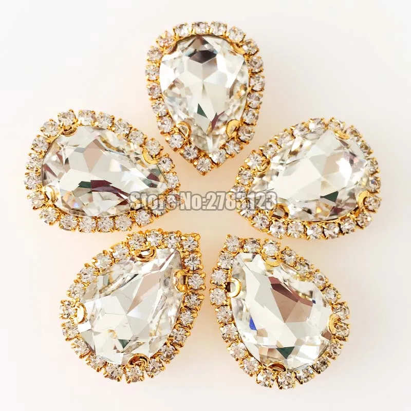 DIY clothing Gold bottom tear drop faltback Crystal button,white AAA+ Glass Crystal sew on rhinestones with claw Free shipping
DIY clothing Gold bottom tear drop faltback Crystal button,white AAA+ Glass Crystal sew on rhinestones with claw Free shipping