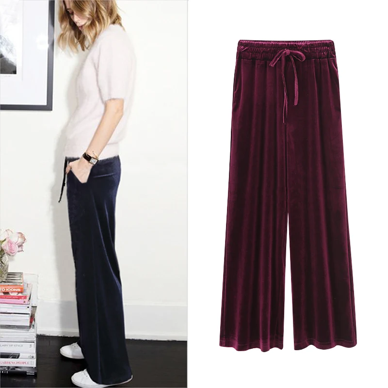 Gold velvet wide leg pants women's spring and autumn trousers loose plus size(M--6XL) high waist slimming casual pants JQ783
Gold velvet wide leg pants women's spring and autumn trousers loose plus size(M--6XL) high waist slimming casual pants JQ783