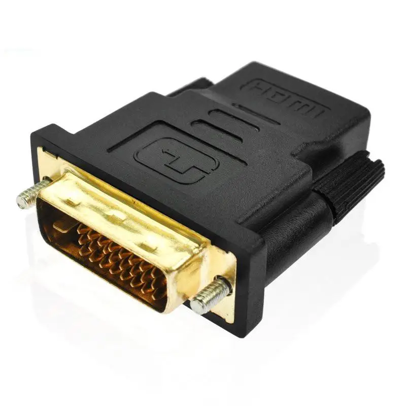 DVI-D двойной штекер 24 + 1 pin на HDMI Женский 19 адаптер DVI золотой разъем для HDTV PC LCD PS3 XBOX