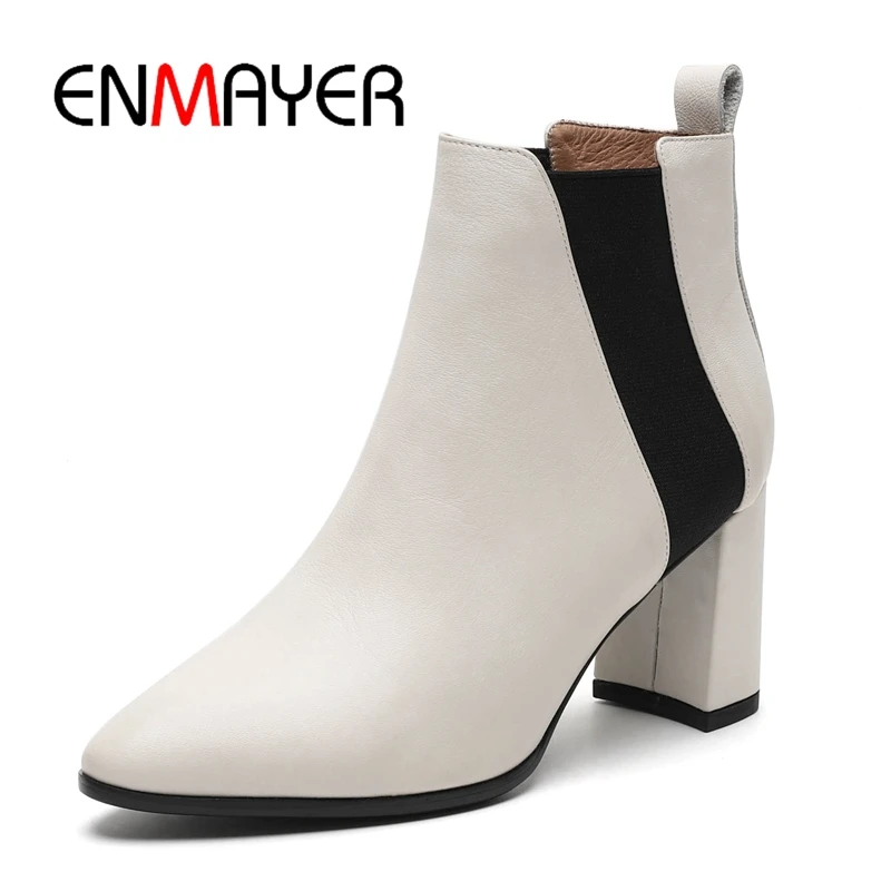 ENMAYER Basic Pointed Toe Slip-On Ankle Genuine Leather Shoes Women Boots Size34-40 ZYL1872
ENMAYER Basic Pointed Toe Slip-On Ankle Genuine Leather Shoes Women Boots Size34-40 ZYL1872