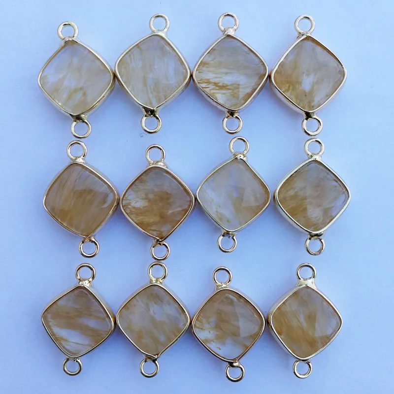 Wholesale Natural Stone Necklace Charms yellow crystal Connector Pendant for Bracelet DIY Jewelry Making 12pcs
Wholesale Natural Stone Necklace Charms yellow crystal Connector Pendant for Bracelet DIY Jewelry Making 12pcs