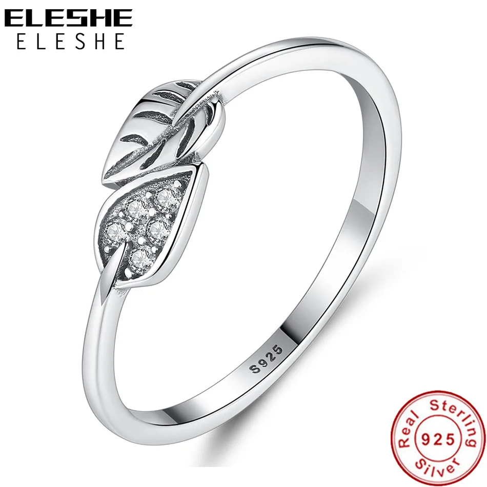 ELESHE 2020 Genuine 925 Sterling Silver Finger Ring with Crystal CZ Delicate Leaves Fine Rings For Women Wedding Jewelry
ELESHE 2020 Genuine 925 Sterling Silver Finger Ring with Crystal CZ Delicate Leaves Fine Rings For Women Wedding Jewelry