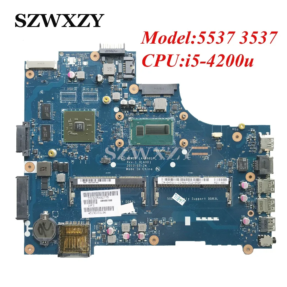 Для DELL 3537 5537 материнская плата для ноутбука CN-04TGXY 04TGXY 4TGXY LA-9981P DDR3L с процессором SR170