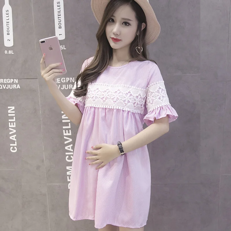 Lace Maternity Dress Maternity Clothing Summer Fashion Patchwork Stripe Maternity Knee-Length Dress Clothes For Pregnant Women
Lace Maternity Dress Maternity Clothing Summer Fashion Patchwork Stripe Maternity Knee-Length Dress Clothes For Pregnant Women