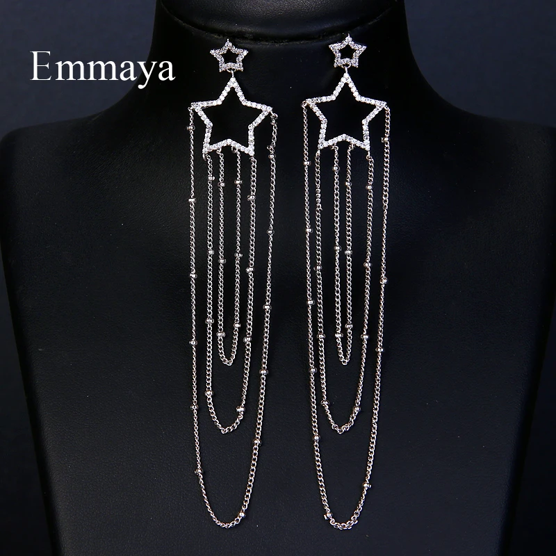 Женские серьги-подвески EMMAYA длинные серьги с кисточками и звездами розового