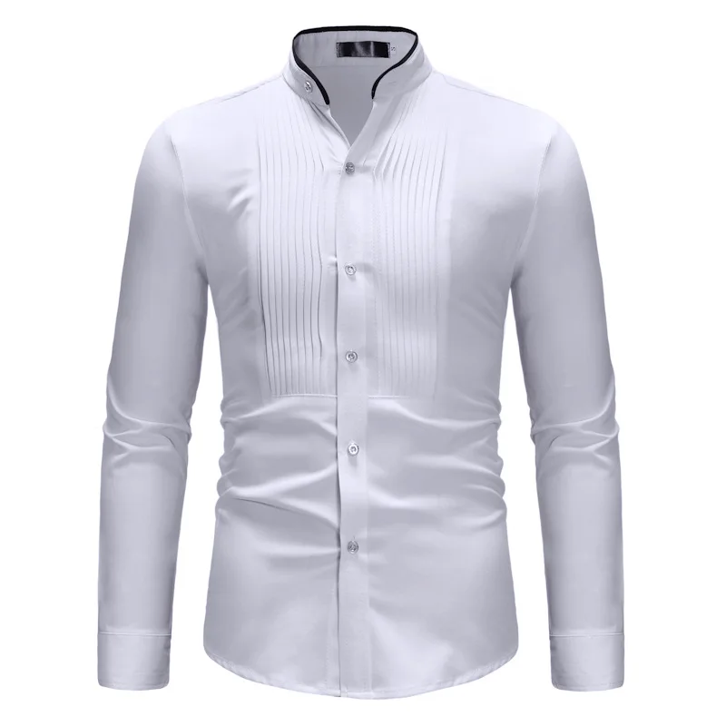 White Stand Collar Long Sleeve Shirt Men 2021 Brand New Slim Mens Causal Button Down Dress Shirts Business Casual Social Shirt
White Stand Collar Long Sleeve Shirt Men 2021 Brand New Slim Mens Causal Button Down Dress Shirts Business Casual Social Shirt