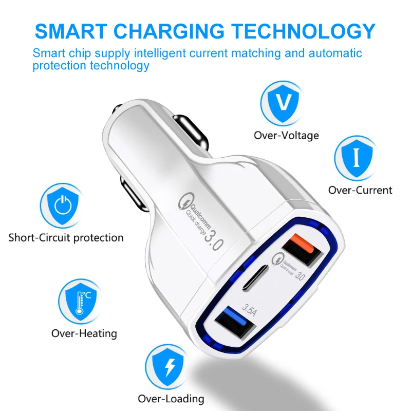Fast Charger USB 3.0 Car Charger type c Fast Charger Universal Phone for iPhone Suitable for iPhone Xiaomi Samsung Car Charger
Fast Charger USB 3.0 Car Charger type c Fast Charger Universal Phone for iPhone Suitable for iPhone Xiaomi Samsung Car Charger