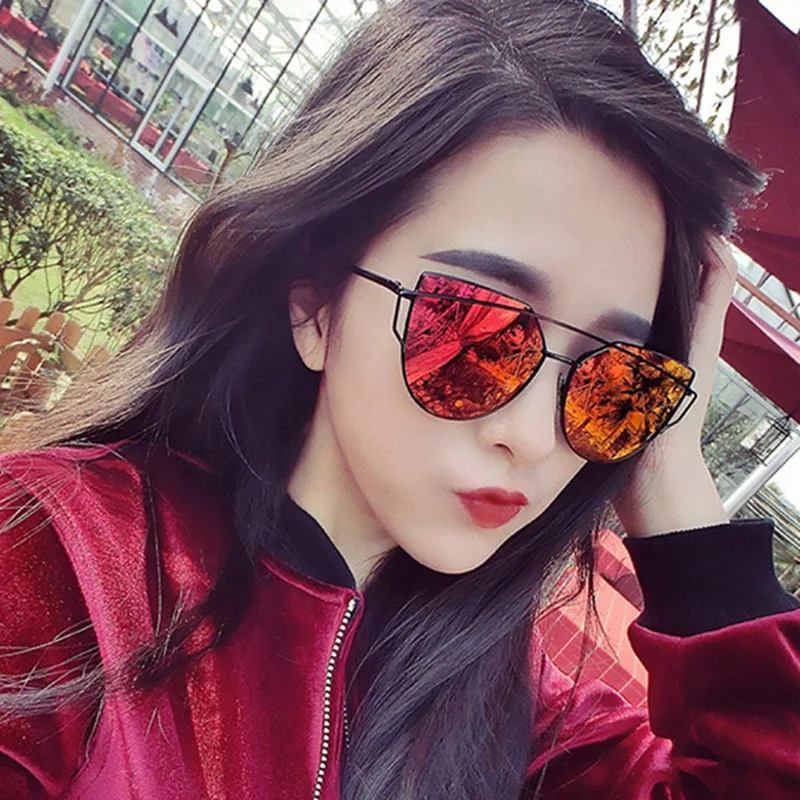 Fashion Brand Cat Eye Sunglasses Women Twin-Beams Sun Glasses Female Retro Coating Mirror Glasses Flat Panel Lens
Fashion Brand Cat Eye Sunglasses Women Twin-Beams Sun Glasses Female Retro Coating Mirror Glasses Flat Panel Lens