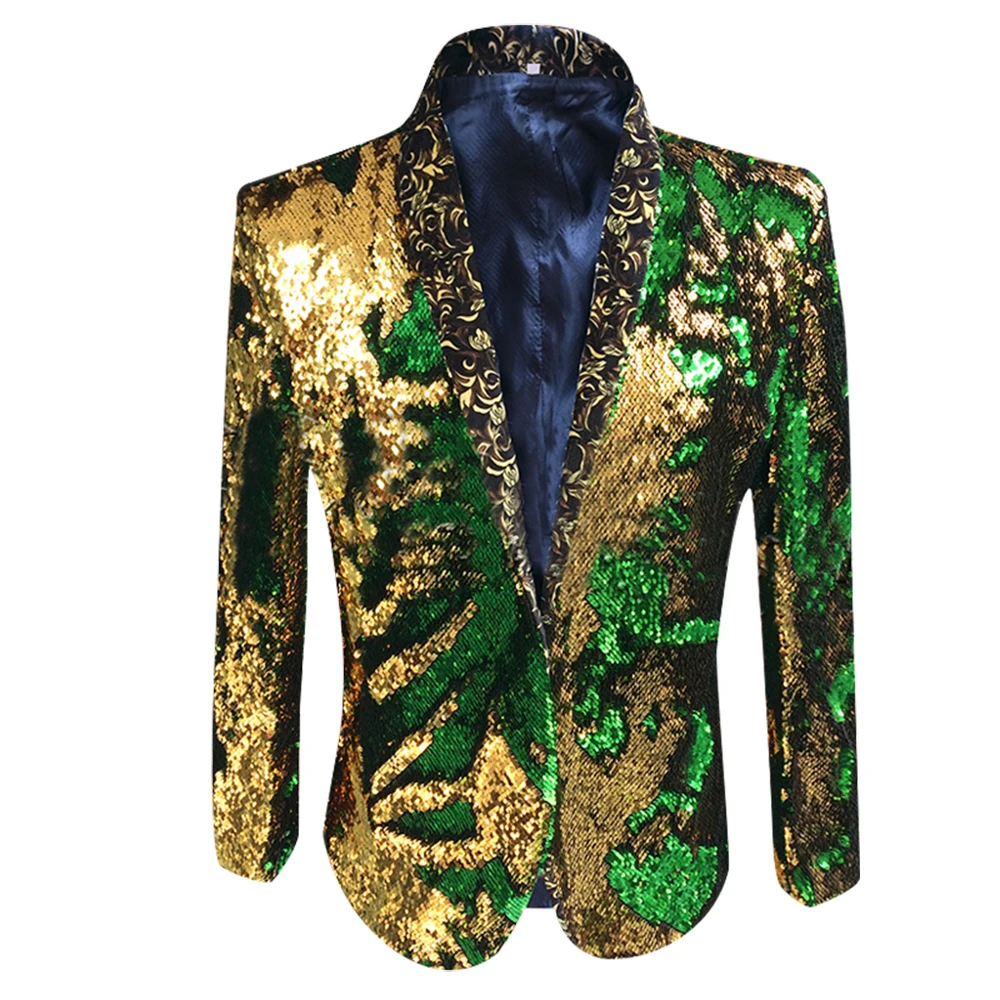 HCF by Air Men's 1 Piece Without Button Fashion Regular Shiny Gold Green Sequins Flat Pattern Collar Jackets
HCF by Air Men's 1 Piece Without Button Fashion Regular Shiny Gold Green Sequins Flat Pattern Collar Jackets