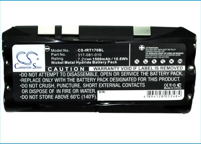 Cameron Sino 1500mAh battery for INTERMEC DT1700 RT1700 RT1710 T1700 317-081-010 317-081-030 BarCode, Scanner Battery
Cameron Sino 1500mAh battery for INTERMEC DT1700 RT1700 RT1710 T1700 317-081-010 317-081-030 BarCode, Scanner Battery
