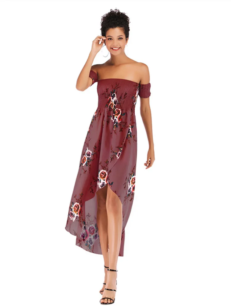 2019 New Designer Women's Dress Fashion Sexy Strapless Word Collar Floral Spring Summer Elegant Long Chiffon Dresses Female
2019 New Designer Women's Dress Fashion Sexy Strapless Word Collar Floral Spring Summer Elegant Long Chiffon Dresses Female