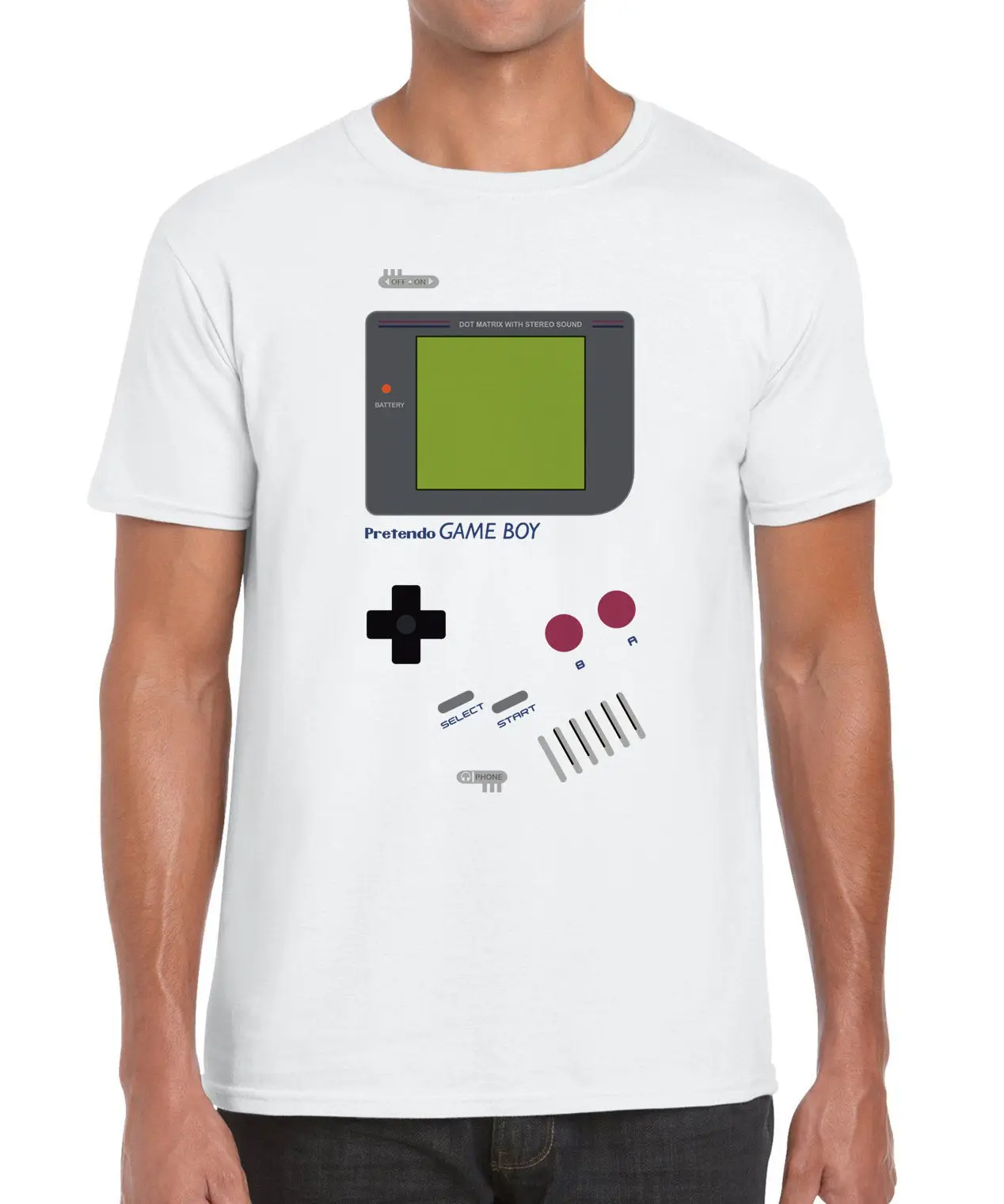 Pretendo Game Boy Винтаж ручной Игры пародия вдохновил Графический Футболка Для мужчин