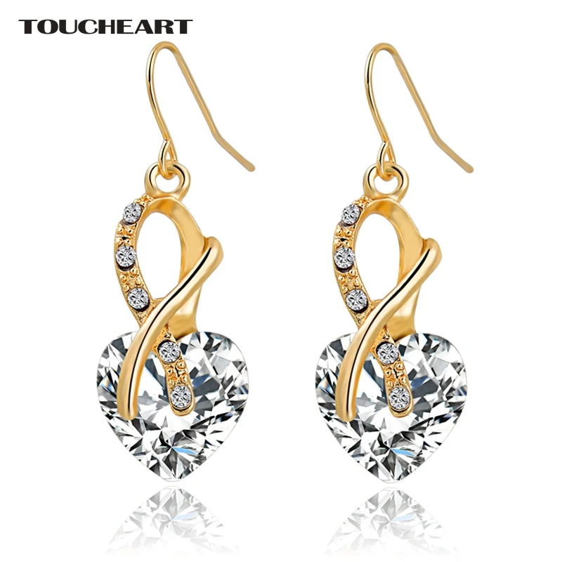 TOUCHEART Cubic Zirconia Crystal Heart Earrings Fashion Jewelry Gold color Earrings With Stones for Women Pendientes SER140073
TOUCHEART Cubic Zirconia Crystal Heart Earrings Fashion Jewelry Gold color Earrings With Stones for Women Pendientes SER140073
