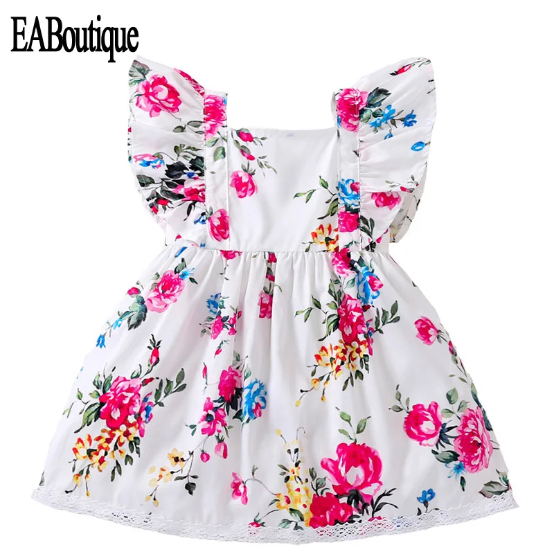 EABoutique/Хлопковое платье для маленьких девочек весна 2019 милая детская одежда в