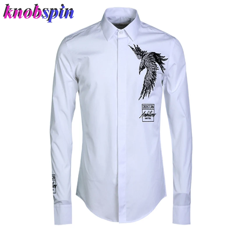Elegant Eagle Embroidery Men's Shirt 2019 long sleeve Slim Casual Chemise homme Solid color Brand quality Business male shirts
Elegant Eagle Embroidery Men's Shirt 2019 long sleeve Slim Casual Chemise homme Solid color Brand quality Business male shirts