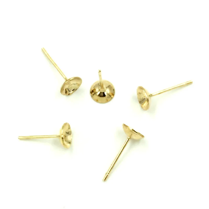 300Pcs Earring Posts With Stoppers Bowl Shape Metal Gold Plated Jewelry DIY Making Findings 14x6mm
300Pcs Earring Posts With Stoppers Bowl Shape Metal Gold Plated Jewelry DIY Making Findings 14x6mm