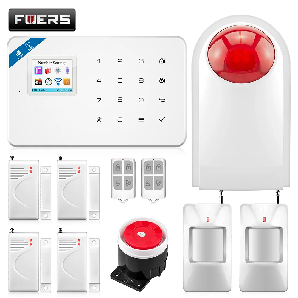 Беспроводная домашняя сигнализация FUERS W18 Wifi GSM IOS/Android приложение умственное