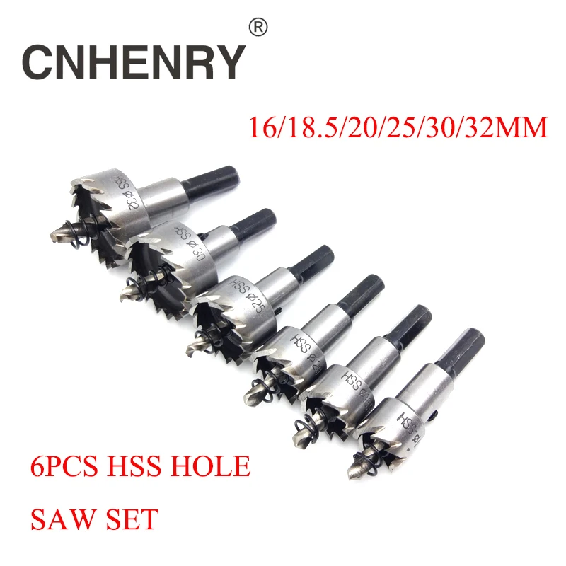 6 шт. набор сверл из быстрорежущей стали 16/18 5/20/25/30/32 мм|hss drill|hss drill bitdrill bits hole saw |