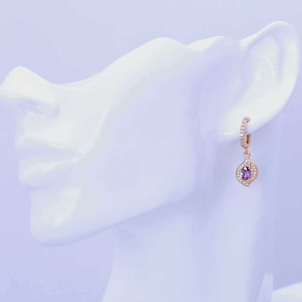 ROLILASON Wedding Delicate Crystal Earrings yellow gold color purple zircon fashion Jewelry Zirconia Drop Earrings JES1148
ROLILASON Wedding Delicate Crystal Earrings yellow gold color purple zircon fashion Jewelry Zirconia Drop Earrings JES1148