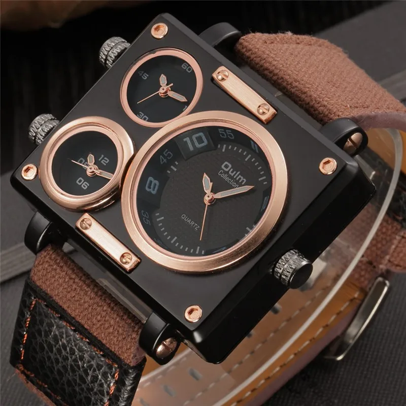 Oulm Watches Casual Men Multiple Time Zone Sport Quartz Watch Men Military Canvas Wristwatches Dropshipping Relogio Masculino
Oulm Watches Casual Men Multiple Time Zone Sport Quartz Watch Men Military Canvas Wristwatches Dropshipping Relogio Masculino