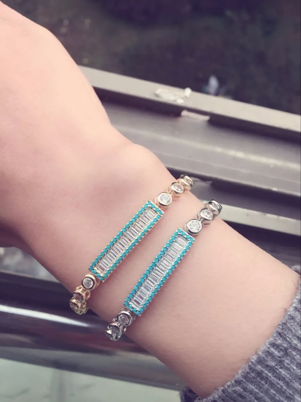 2017 bling simulated Zirconia long cz bar adjust box chain sizes women tennis bracelet
2017 bling simulated Zirconia long cz bar adjust box chain sizes women tennis bracelet