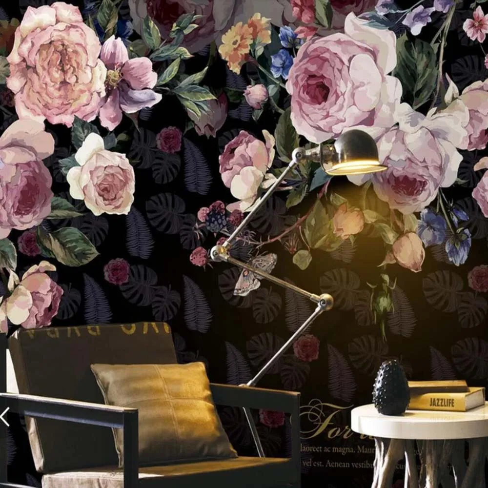 European Vintage Oil Painting Flower Murals Wallpaper Rolls for Living Room Bedroom Home Wall Decor Retro Floral Mural Landscape |