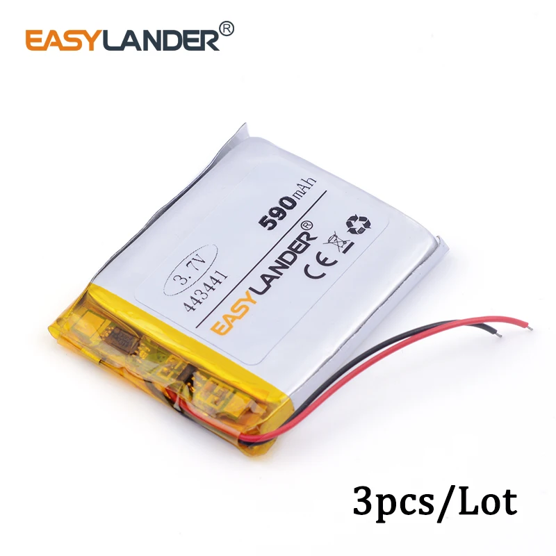 3pcs /Lot 3.7v lithium Li ion polymer rechargeable battery 590mAh 443441 for MP3,MP4,SPEAKER,bluetooth,GPS,toy,smart watch
3pcs /Lot 3.7v lithium Li ion polymer rechargeable battery 590mAh 443441 for MP3,MP4,SPEAKER,bluetooth,GPS,toy,smart watch