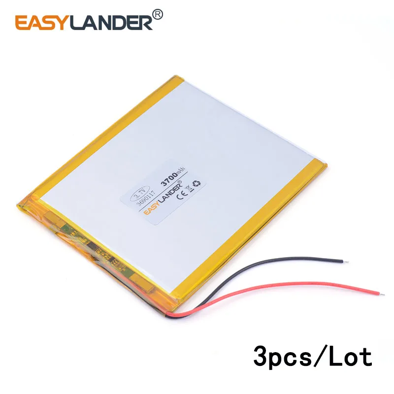 3 шт./лот 3,7 V 3690117 3700mah литий-ионный полимерный аккумулятор планшетный ПК DIY Power mobile Power bank PAD DVD
3 шт./лот 3,7 V 3690117 3700mah литий-ионный полимерный аккумулятор планшетный ПК DIY Power mobile Power bank PAD DVD