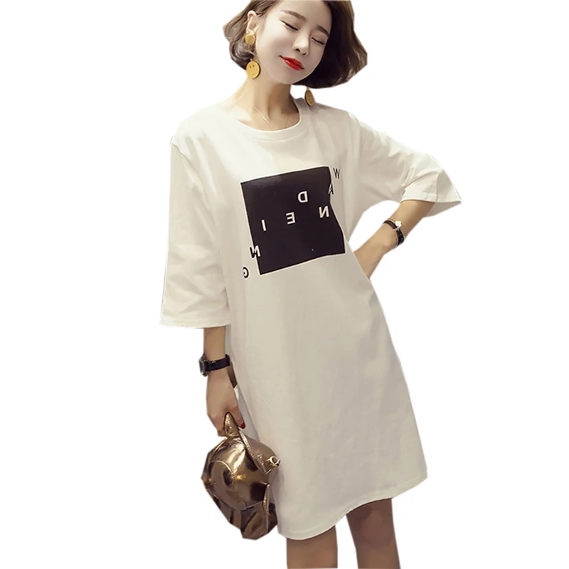2019 New Half Sleeve Letter T-shirts Tees Women O-neck Loose Casual Student Tops Spring Summer White Long T-shirts FP0497
2019 New Half Sleeve Letter T-shirts Tees Women O-neck Loose Casual Student Tops Spring Summer White Long T-shirts FP0497