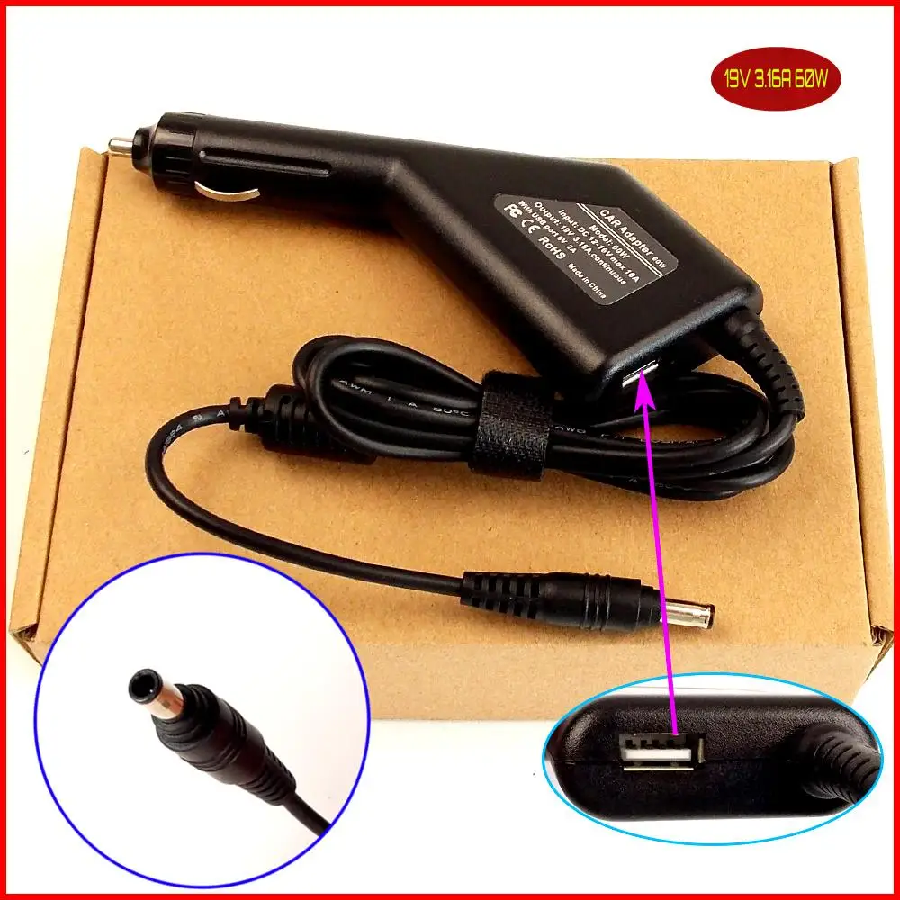 Laptop DC Power Car Adapter Charger 19V 3.16A 60W + USB Port for Samsung NP200 NP400 NP-N140 NP-N150 NP-RV520E NP-RV520I
Laptop DC Power Car Adapter Charger 19V 3.16A 60W + USB Port for Samsung NP200 NP400 NP-N140 NP-N150 NP-RV520E NP-RV520I