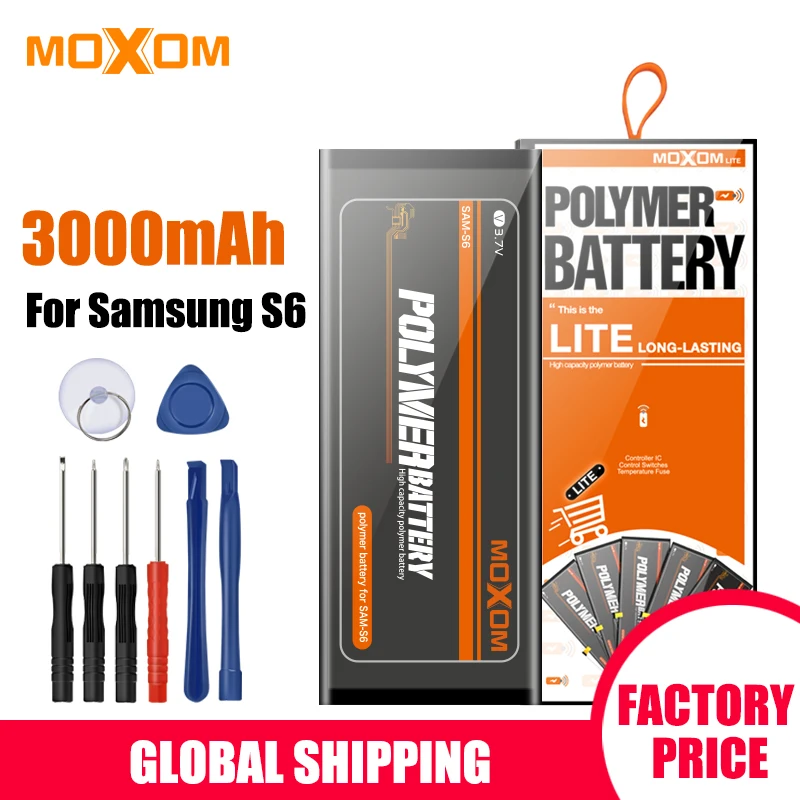 Фото Аккумулятор для телефона MOXOM аккумулятор Samsung Galaxy S6 G920 G920F G920i G9200 G9208 2800 мАч Сменный