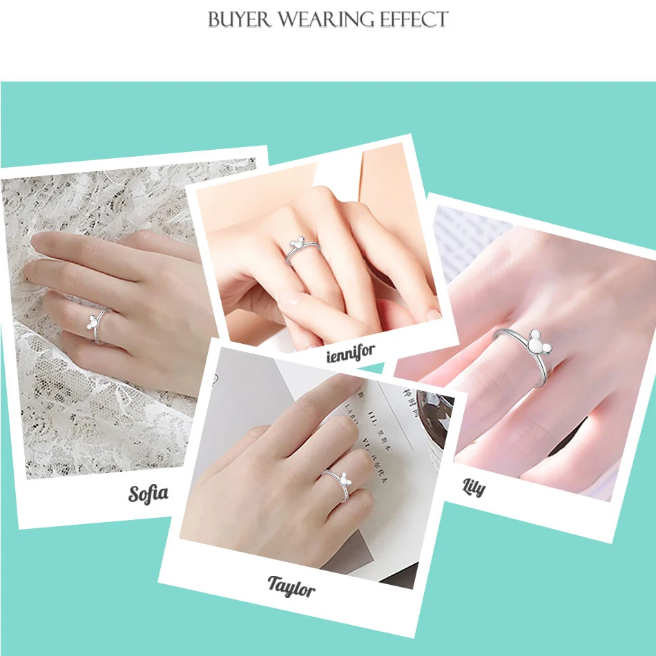BELAWANG Authentic 925 Sterling Silver Ring Cute Minnie Finger Rings For Women Wedding Birthday Party Fashion Jewelry
BELAWANG Authentic 925 Sterling Silver Ring Cute Minnie Finger Rings For Women Wedding Birthday Party Fashion Jewelry