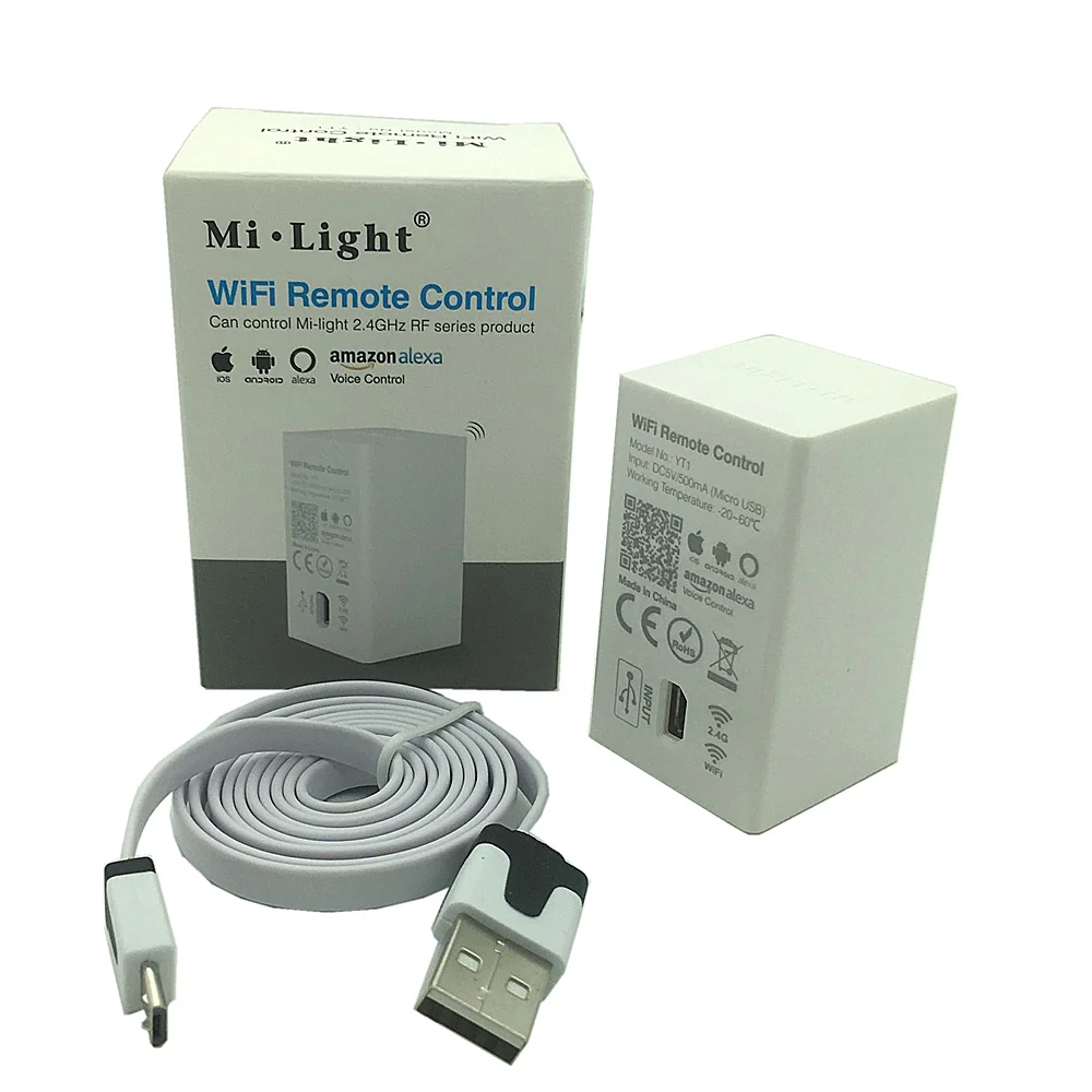 Milight YT1 WiFi Remote compatible with 2.4GHz RF Series Product Smartphone App WiFi Wireless Control DC5V/500mA(Micro USB)
Milight YT1 WiFi Remote compatible with 2.4GHz RF Series Product Smartphone App WiFi Wireless Control DC5V/500mA(Micro USB)