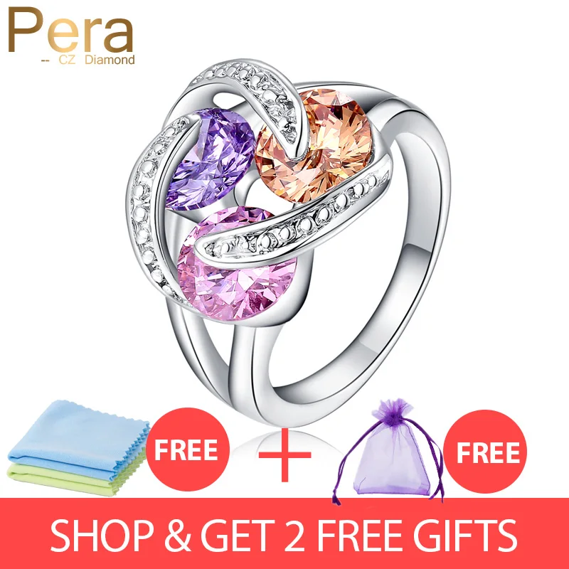 Pera Summer Fashion Ladies CZ Jewelry 3 Twist Tiny Round Multi Color Crystal Stone Silver Color Women Engagement Party Ring R037
Pera Summer Fashion Ladies CZ Jewelry 3 Twist Tiny Round Multi Color Crystal Stone Silver Color Women Engagement Party Ring R037