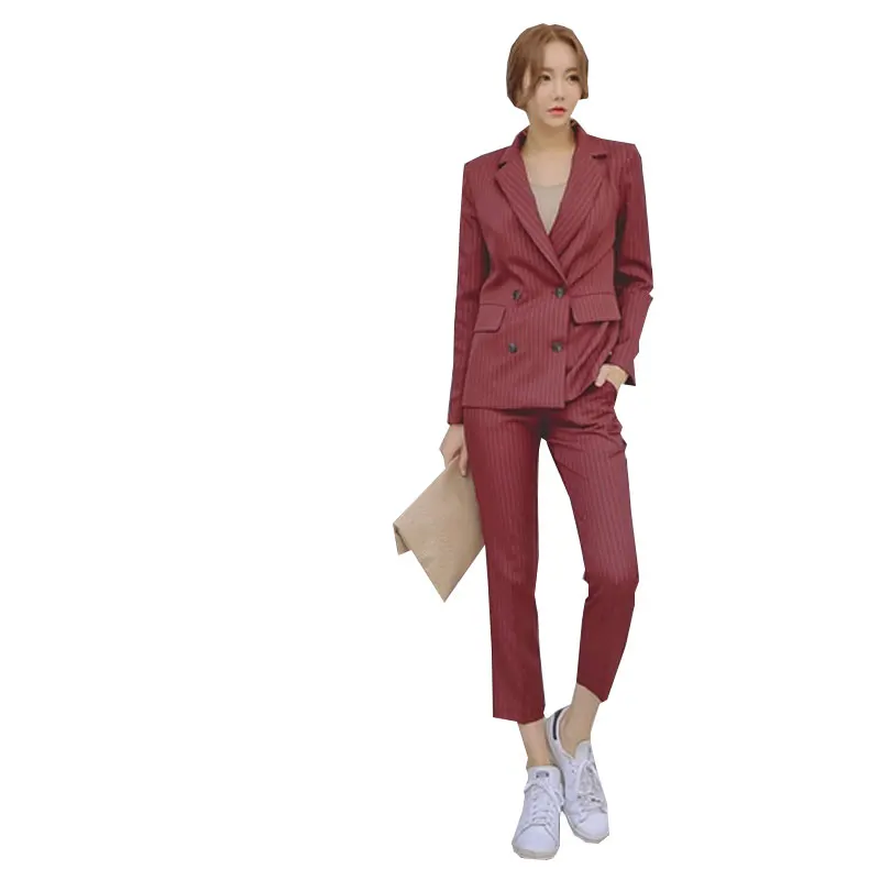 Quality Office Professional Suit Set Women's New Fashion Casual Stripe Small Suit Set British Wind Two-piece Set JQ30
Quality Office Professional Suit Set Women's New Fashion Casual Stripe Small Suit Set British Wind Two-piece Set JQ30